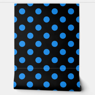 Papier Peint Arrière - plan noir Pois bleus