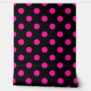 Papier Peint Arrière - plan noir Pois roses