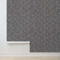Art Abstrait de la ligne de champignons sur gris
