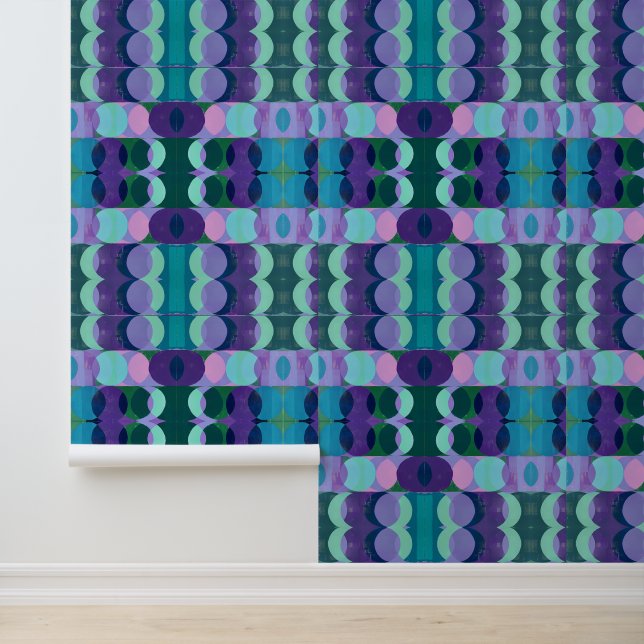 Papier Peint Art de cercle géométrique dans des tons froids (Application)
