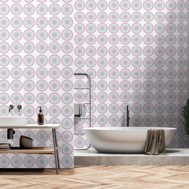 Papier Peint Art de mandala coloré vibrant (Salle de bain)