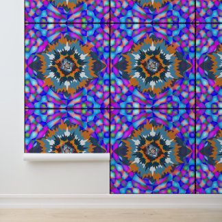 Papier Peint Art de mandala floral coloré abstrait et ensoleill