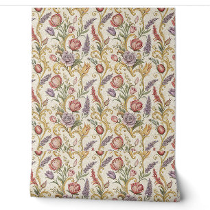 Papier Peint Art de motif de défilement floral vintage français
