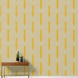 Papier Peint Art Déco Motif 03 - Déco Gold 2 sur Off-White