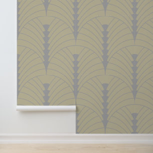 Papier Peint Art Déco Motif 03 - Espagnol gris sur blanc