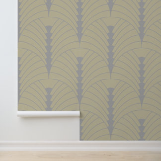 Papier Peint Art Déco Motif 03 - Espagnol gris sur blanc