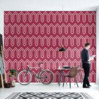 Art Déco Motif 05 - Rose clair sur rose framboise
