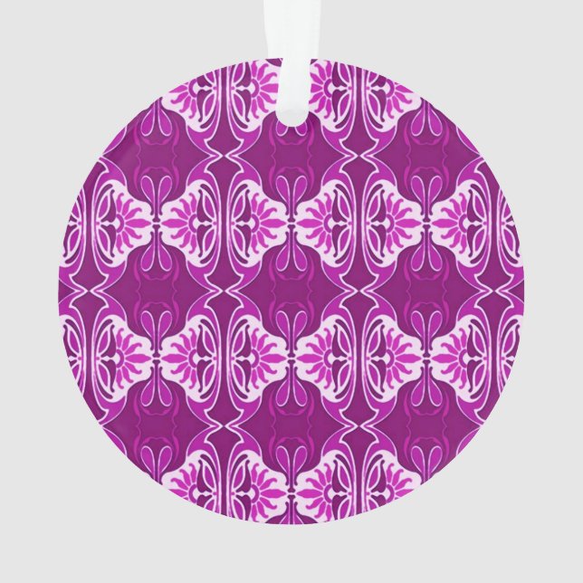Papier peint Art Déco motif - violet et blanc (dos)
