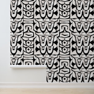 Papier Peint Art géométrique noir et blanc Abstrait