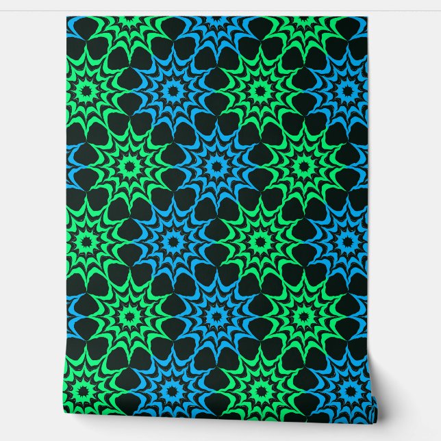 Papier Peint Art Nouveau Hex Star Pattern  (Déroulement)