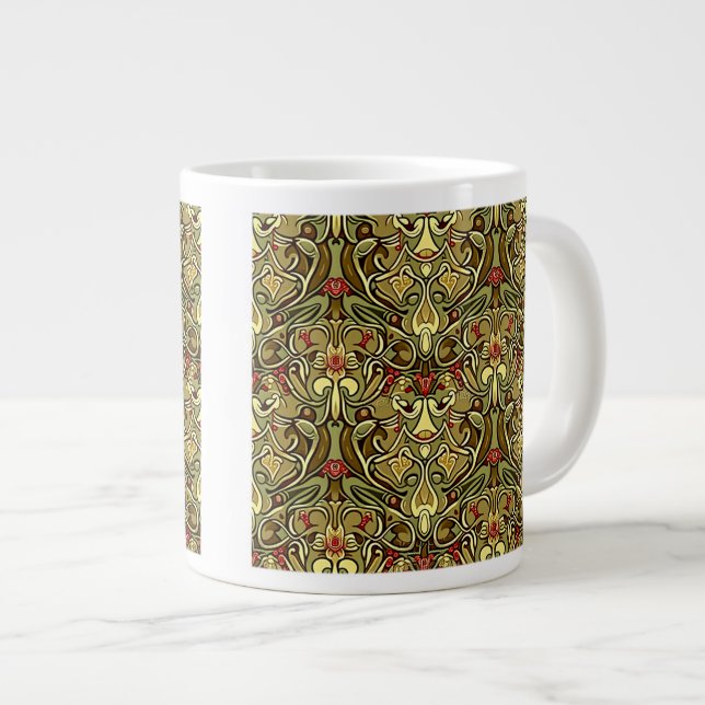 Papier peint Art Nouveau Jumbo Mug (Devant droit)
