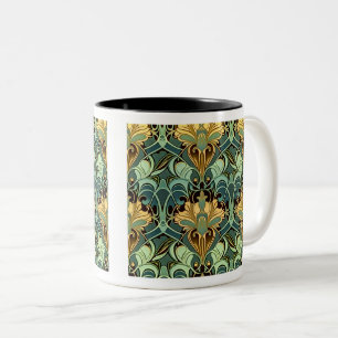 Papier peint Art Nouveau Mug à deux tons, 11 oz