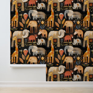 Papier Peint Arts et artisanat inspiré des animaux Safari