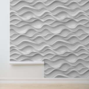 Papier Peint Aspect 3D White Waves