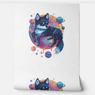 Papier Peint Astral Akita - Chien cosmique