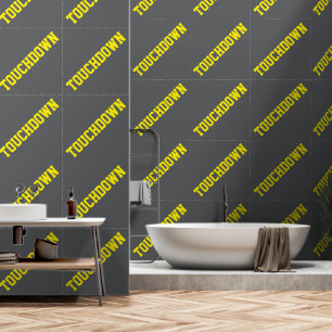 Papier Peint Athletic Slant Jaune TOUCHDOWN Sur Gris Sportif