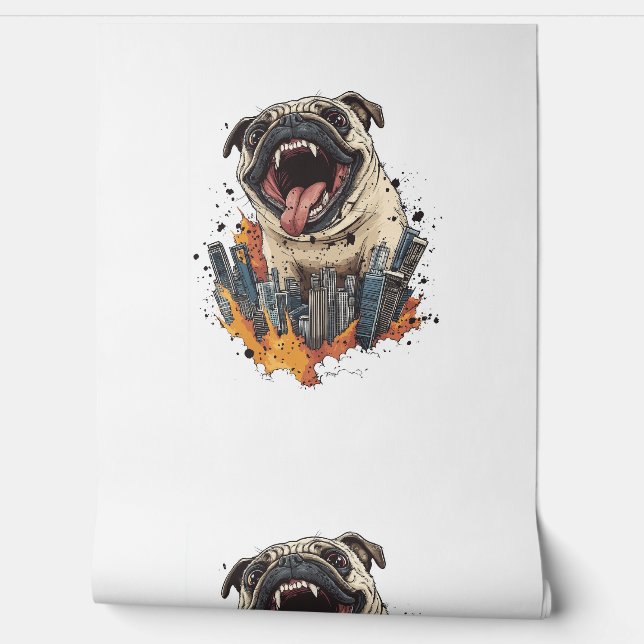 Papier Peint Attaques de Pugzilla - Drôle Chien Monster (Déroulement)