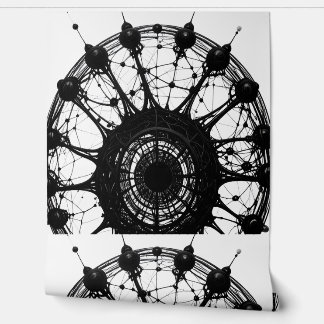 Papier Peint Attrape-rêve abstrait sombre Art techno organique