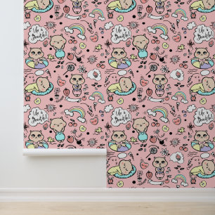 Papier peint au design moderne, dessin humoristiqu