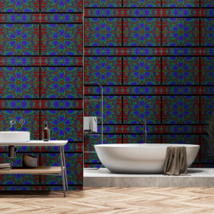 Papier Peint Aube bleue, verte et rouge