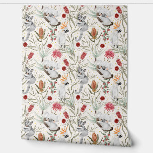 Papier Peint Australien Koala Cockatoos Proteas Motif