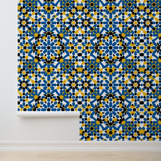 Papier Peint Authentique Zellij Arabesque Géométrique Marocain  (Application)