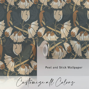 Papier Peint Automne Elégance Oiseaux et vignes