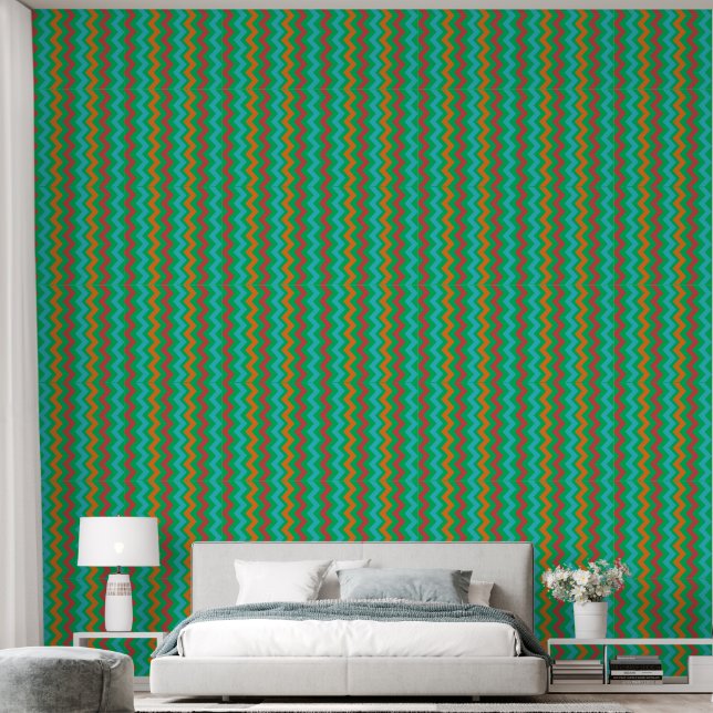 papier peint aux lignes colorées (Chambre à coucher)