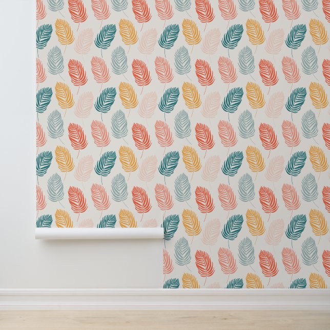 Papier peint avec un motif moderne de feuille colo (Application)