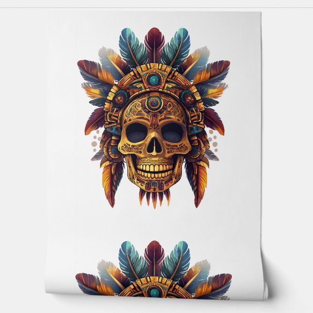 Papier Peint Aztec Skull Relic (Déroulement)