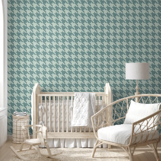 Papier Peint Baby Boys Room Blue Preppy Houndstooth
