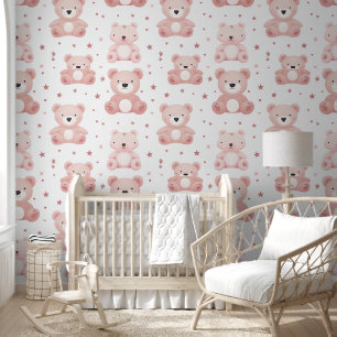 Papier Peint Baby Girl Seamless Motif Nursery Room Décor