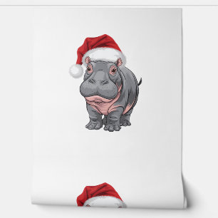 Papier Peint Baby Hippo Moo Deng Chemise De Noël Pour Enfants, 