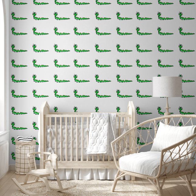 Papier Peint baby nursery chenilles mignonnes (Enfants)