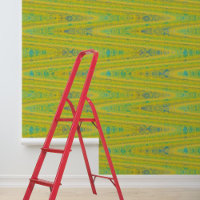 Baguette horizontale motif zig-zag bleu jaune