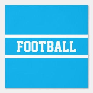 Papier Peint BALLE DE FOOTBALL Texte Blanc Tracé Sur Bleu Azur