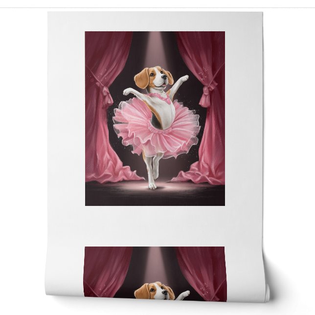 Papier Peint Ballerine Beagle � Danse de chien drôle (Déroulement)