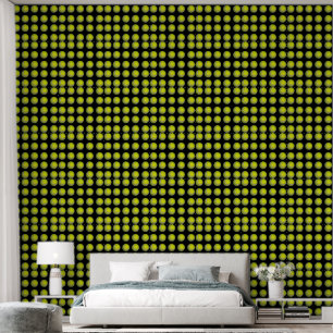 Papier Peint Ballons De Tennis Jaune Sur Noir,