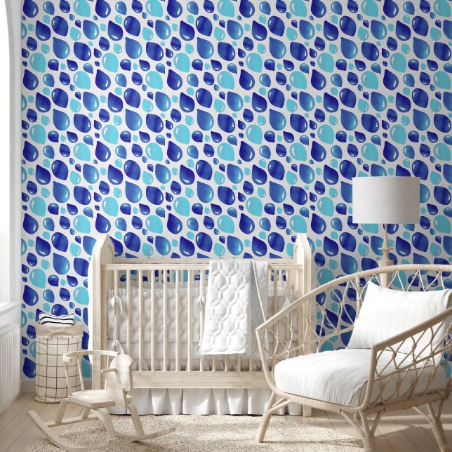 Papier Peint Balloon Bleu Enfants Motif Nursery Room (Enfants)