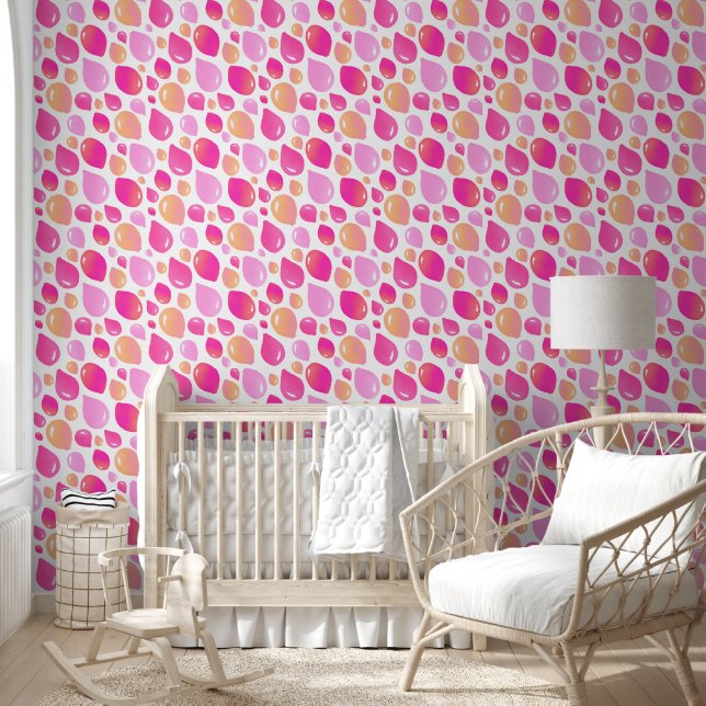 Papier Peint Balloon rose Enfants Motif Nursery Room (Enfants)