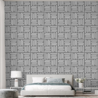 Papier Peint Bandes blanches et fond gris