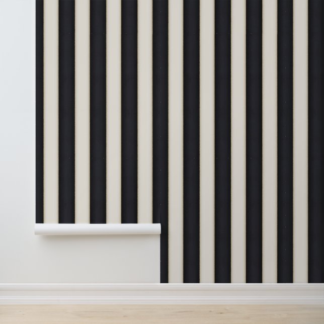 Papier Peint Bandes blanches noires et antiques (Application)