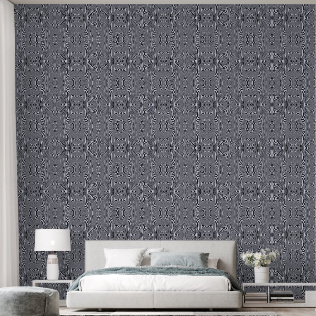 Papier Peint Bandes de lavande Abstraites (Chambre à coucher)
