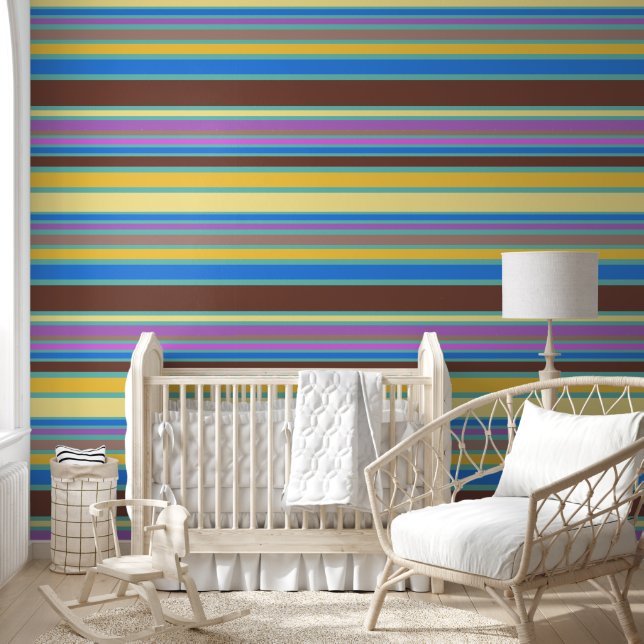 Papier Peint Bandes et lignes colorées 6a (Enfants)