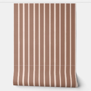Papier Peint Bandes Mocha Mousse