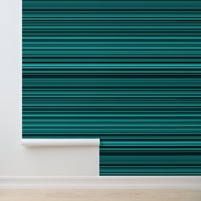 Papier Peint Bandes noires turquoises (Application)
