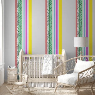 Papier Peint bandes ornementales colorées
