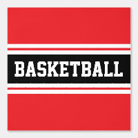 BASKETBALL Sportif Rouge clair Noir Blanc rayures