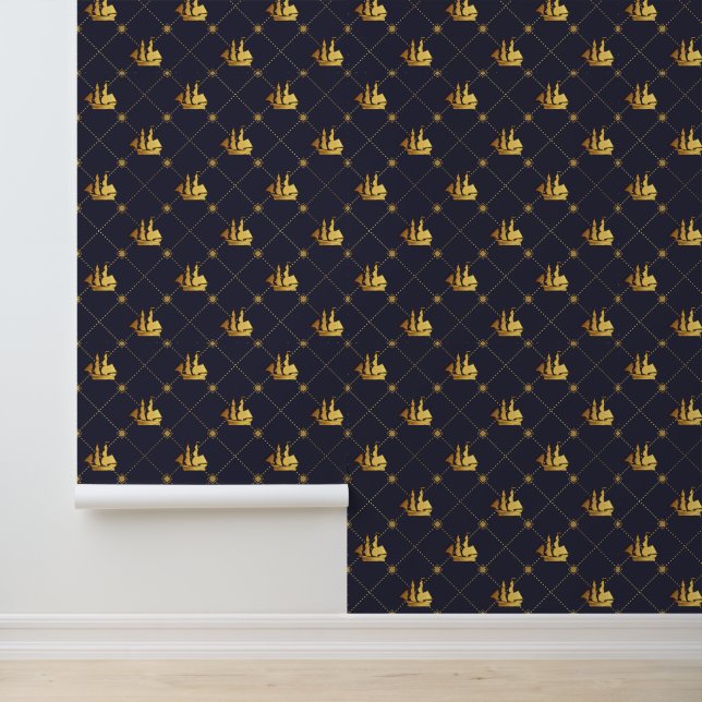 Papier Peint Bateau Gold (Application)