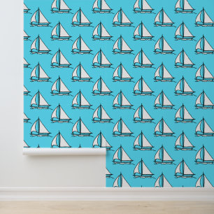 Papier Peint Bateaux À Voiles Sur La Mer Bleue Motif
